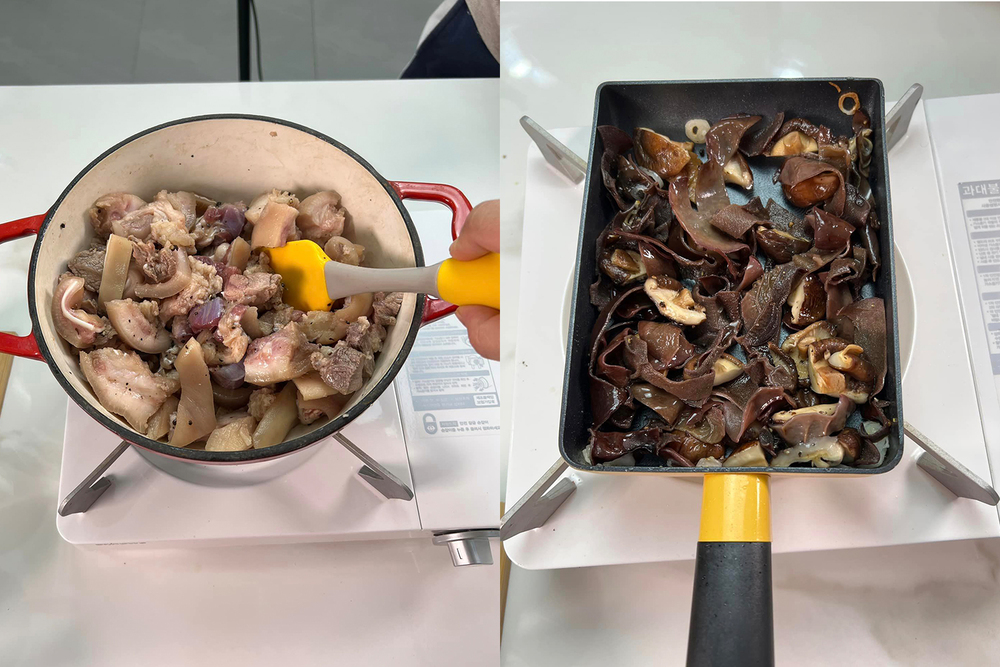 Xào săn nguyên liệu là cách nấu thịt đông ngon miền Bắc